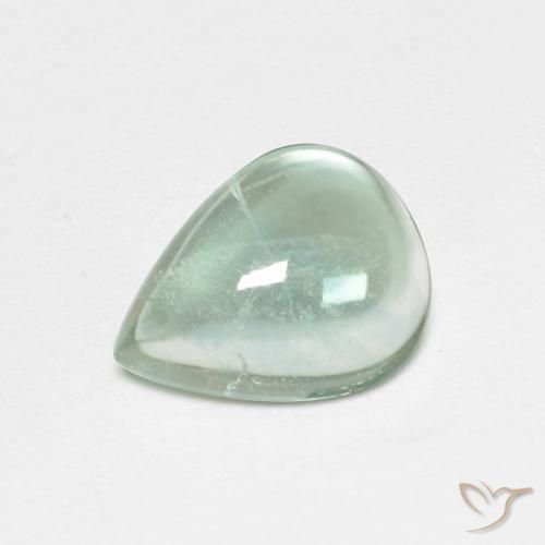 Fluorine Vert bleu clair naturelle En forme de poire, 2.06 ct, Transparent