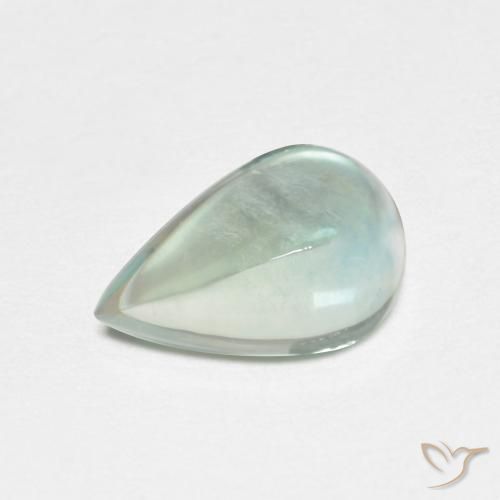 Fluorine Vert bleu clair naturelle En forme de poire, 1.95 ct, Transparent