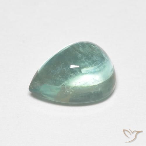 Fluorine Vert bleuâtre naturelle En forme de poire, 2.69 ct, Transparent