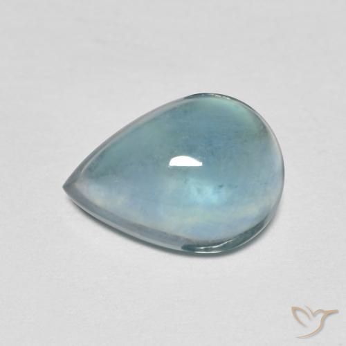 2.87ct Naturel Sarcelle léger Fluorine, En forme de poire, Transparent