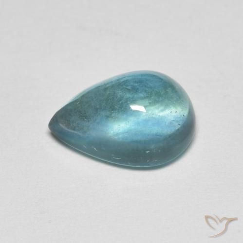 Fluorine Sarcelle léger naturelle En forme de poire, 2.87 ct, Transparent