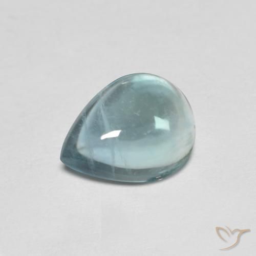 Fluorine Bleu-vert léger naturelle En forme de poire, 1.95 ct, Transparent