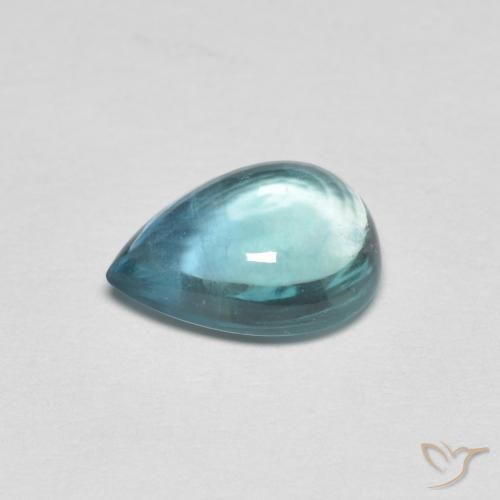 Fluorine Bleu-vert léger naturelle En forme de poire, 1.95 ct, Transparent