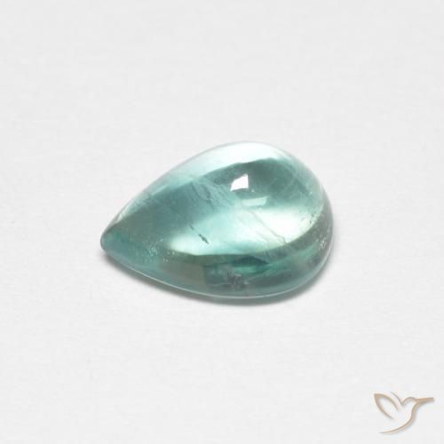 Fluorine Vert bleu clair naturelle En forme de poire, 1.86 ct, Transparent