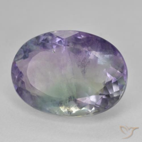 Fluorine Multicolore naturelle ovale, 22.11 ct, SI