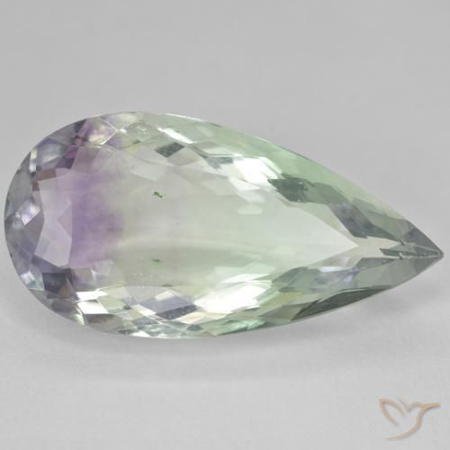 Fluorine Multicolore naturelle En forme de poire, 22.70 ct, SI