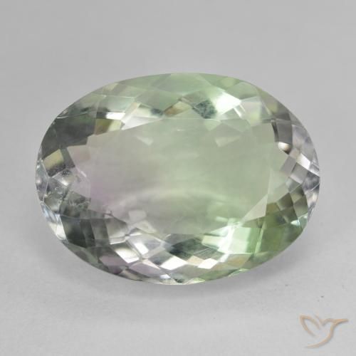 Fluorine Multicolore naturelle ovale, 19.24 ct, VS