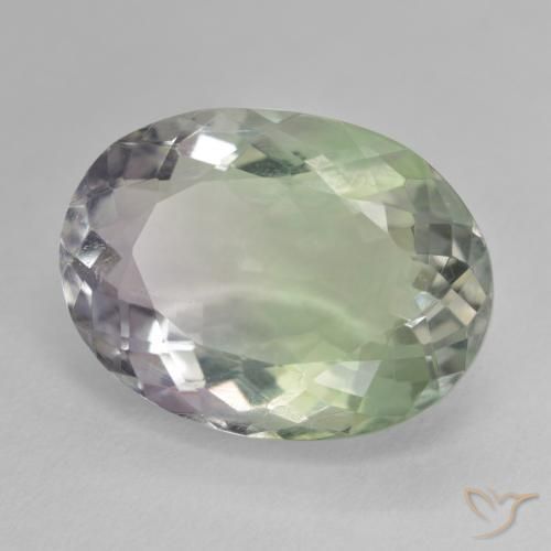 Fluorine Multicolore naturelle ovale, 19.24 ct, VS