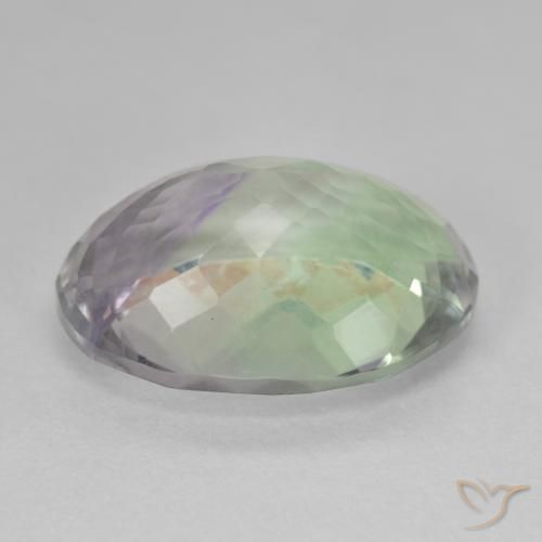 Fluorine Multicolore naturelle ovale, 19.24 ct, VS