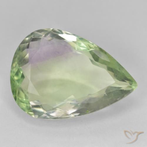 Fluorine Multicolore naturelle En forme de poire, 26.09 ct, VS-SI