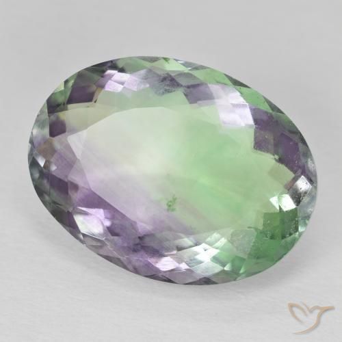 Fluorine Multicolore naturelle ovale, 30.11 ct, SI