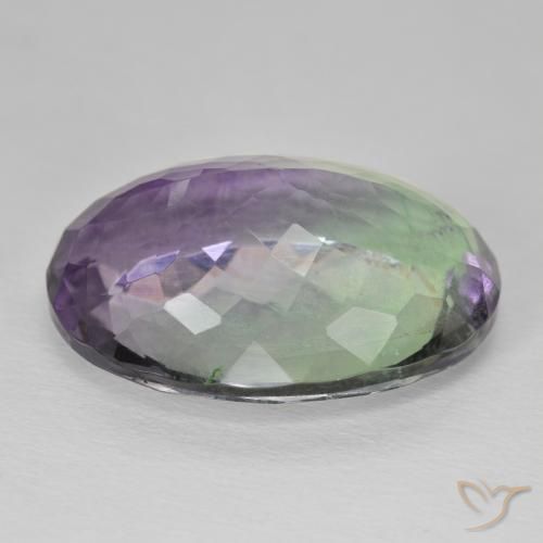Fluorine Multicolore naturelle ovale, 30.11 ct, SI