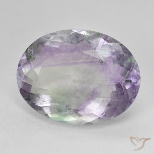 Fluorine Multicolore naturelle ovale, 14.99 ct, SI