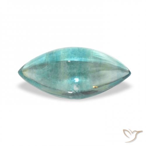 4.41ct Naturel Bleu vert Fluorine, Marquise, Transparent