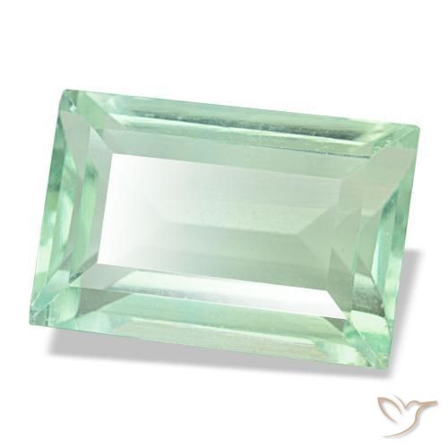 Fluorite vert naturelle baguette, 8,77 ct, VS