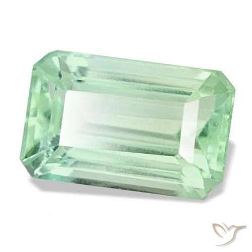 Fluorite vert naturelle taille émeraude, 7,92 ct, VS
