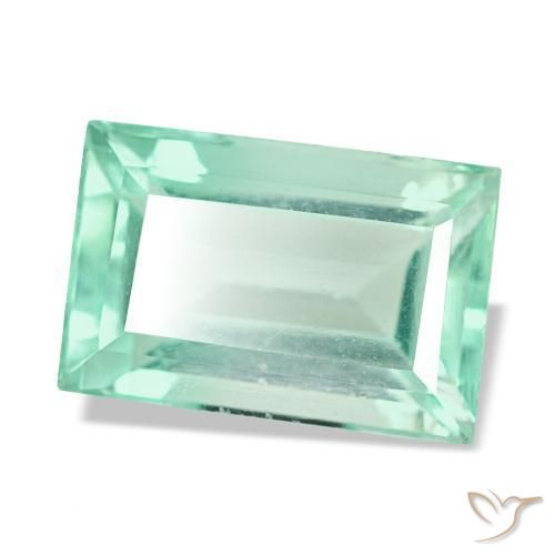 Fluorite vert naturelle baguette, 4,58 ct, VS
