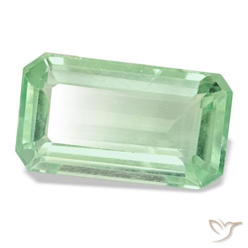 Fluorite vert naturelle taille émeraude, 11,28 ct, VS-SI