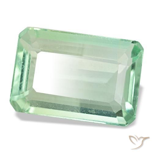 Fluorite vert naturelle taille émeraude, 9,44 ct, VS