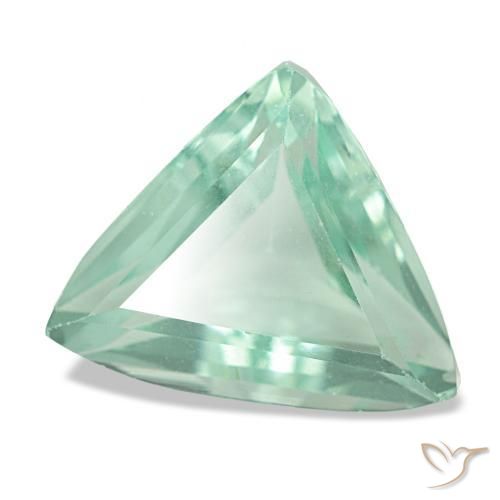 Fluorite vert naturelle trillion, 6,36 ct, VS