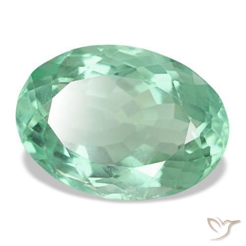 Fluorite vert naturelle coupe ovale, 14,51 ct, VS