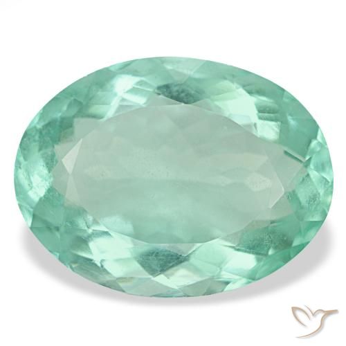 Fluorite turquoise de 23,22 ct, ovale, VS