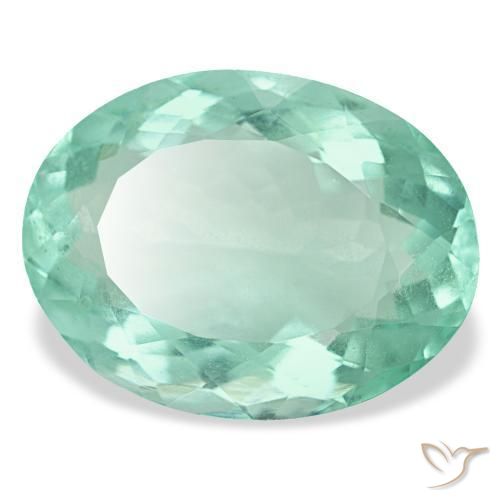 Fluorite turquoise naturelle coupe ovale, 23,22 ct, VS