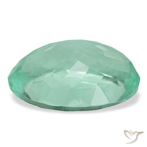 Fluorite turquoise naturelle coupe ovale, 23,22 ct, VS