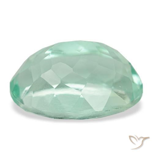 Fluorite turquoise naturelle coupe ovale, 8,18 ct, VVS-VS