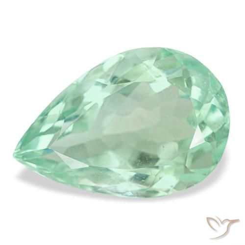 Fluorite turquoise naturelle en forme de poire, 9,02 ct, VVS-VS
