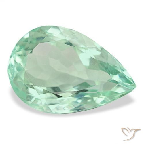 Fluorite turquoise naturelle en forme de poire, 9,02 ct, VVS-VS
