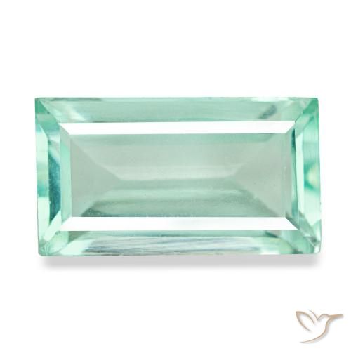 Fluorite turquoise de 6,18 ct, baguette, VVS-VS