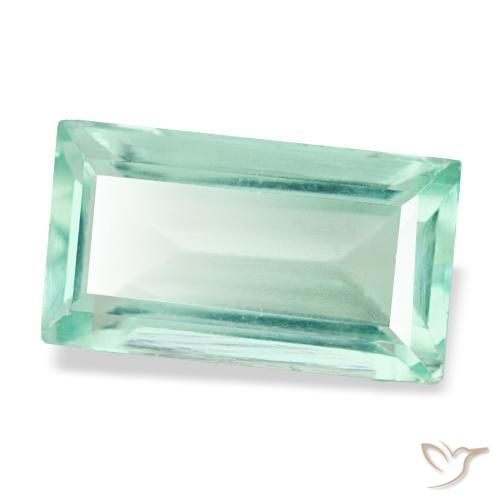 Fluorite turquoise naturelle baguette, 6,18 ct, VVS-VS