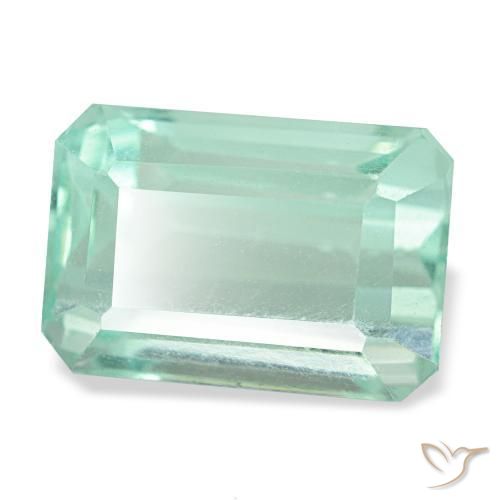 Fluorite turquoise naturelle taille émeraude, 9,24 ct, VVS-VS