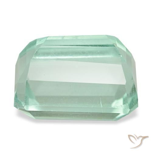 Fluorite turquoise naturelle taille émeraude, 9,24 ct, VVS-VS