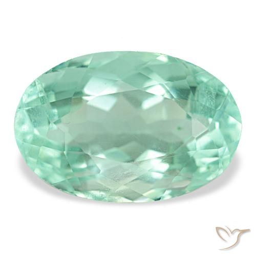 Fluorite turquoise de 9,72 ct, ovale, VVS-VS