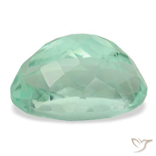 Fluorite turquoise naturelle coupe ovale, 9,72 ct, VVS-VS