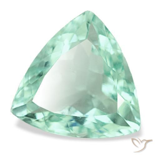 Fluorite turquoise naturelle trillion, 6,54 ct, VVS-VS