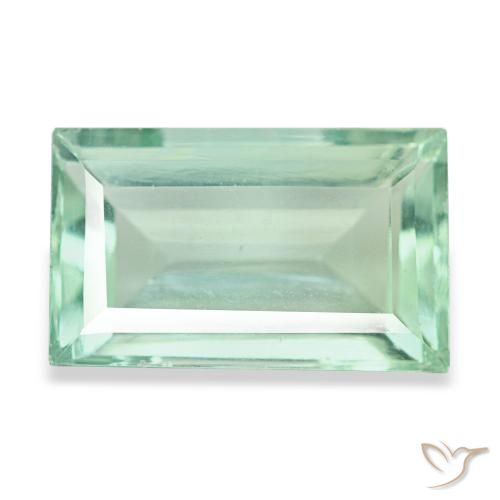 Fluorite turquoise de 4,82 ct, baguette, VVS-VS