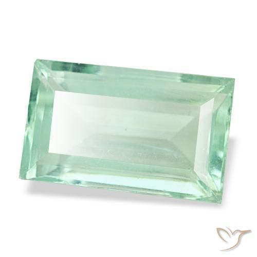 Fluorite turquoise naturelle baguette, 4,82 ct, VVS-VS