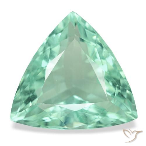 Fluorite turquoise de 12,67 ct, trillion, VVS