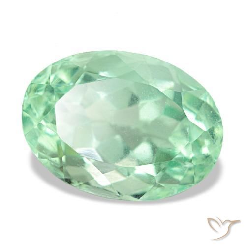 Fluorite vert naturelle coupe ovale, 4,87 ct, VS