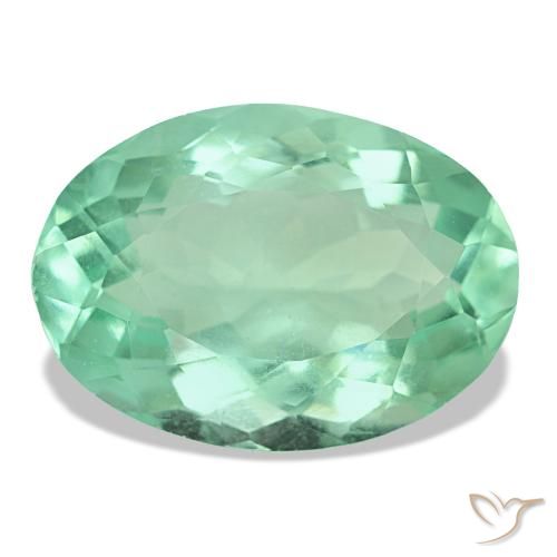 Fluorite vert de 12,36 ct, ovale, VS