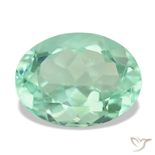 Fluorite vert naturelle coupe ovale, 7,08 ct, VS