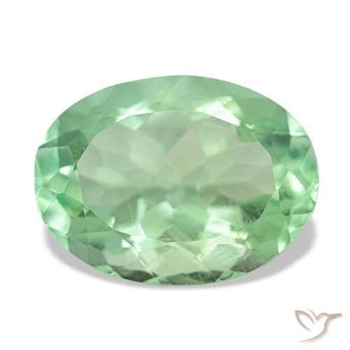Fluorite vert naturelle coupe ovale, 6,46 ct, VS