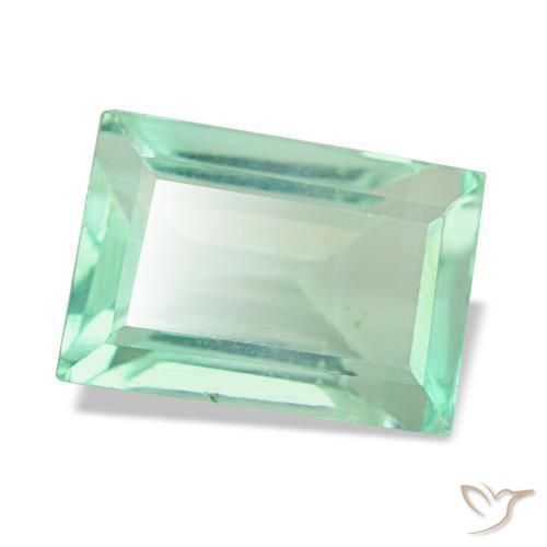 Fluorite vert naturelle baguette, 3,81 ct, VS