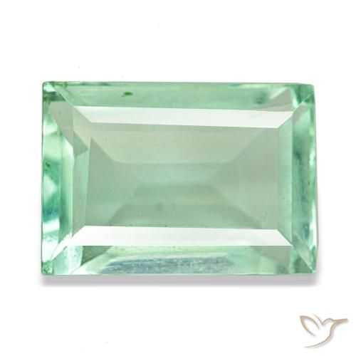 Fluorite vert naturelle baguette, 6,19 ct, VS