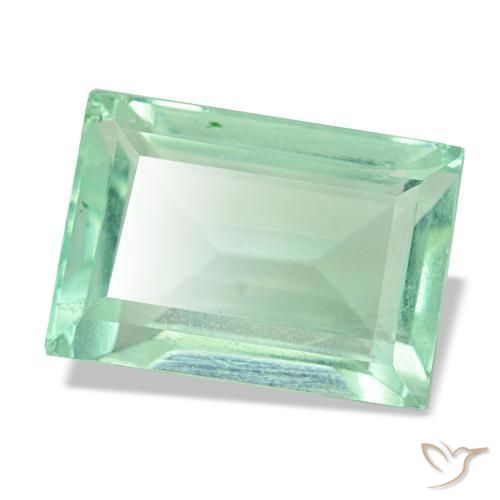 Fluorite vert naturelle baguette, 6,19 ct, VS