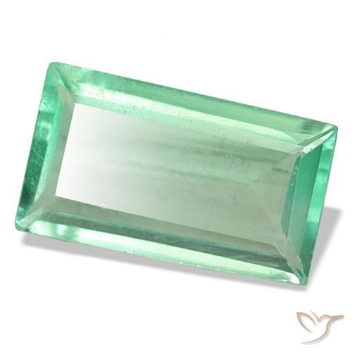 Fluorite vert naturelle baguette, 7,49 ct, VS