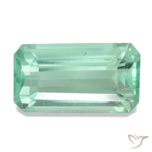 Fluorite vert naturelle taille émeraude, 10,06 ct, VVS-VS